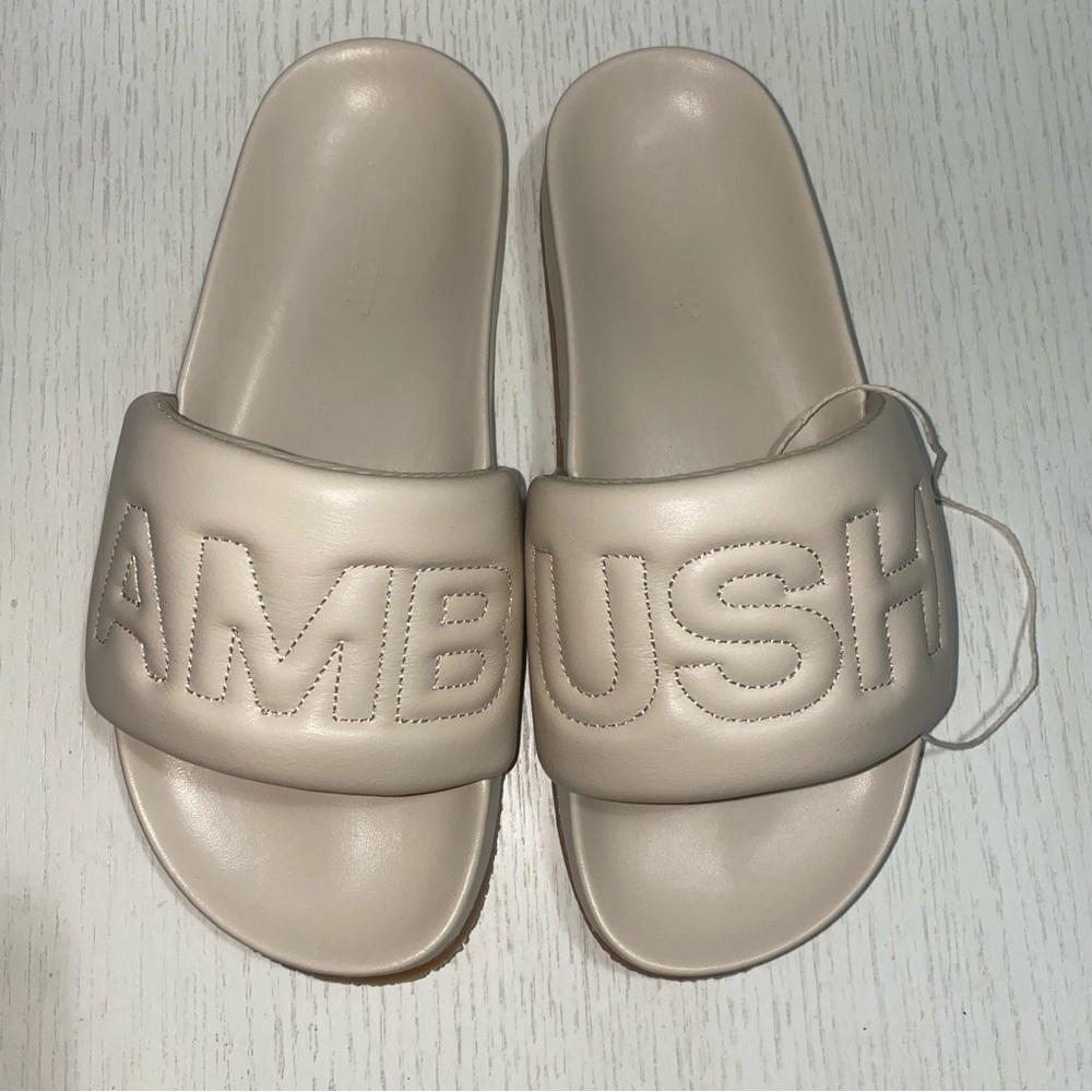 AMBUSH Cream Leather Sandals